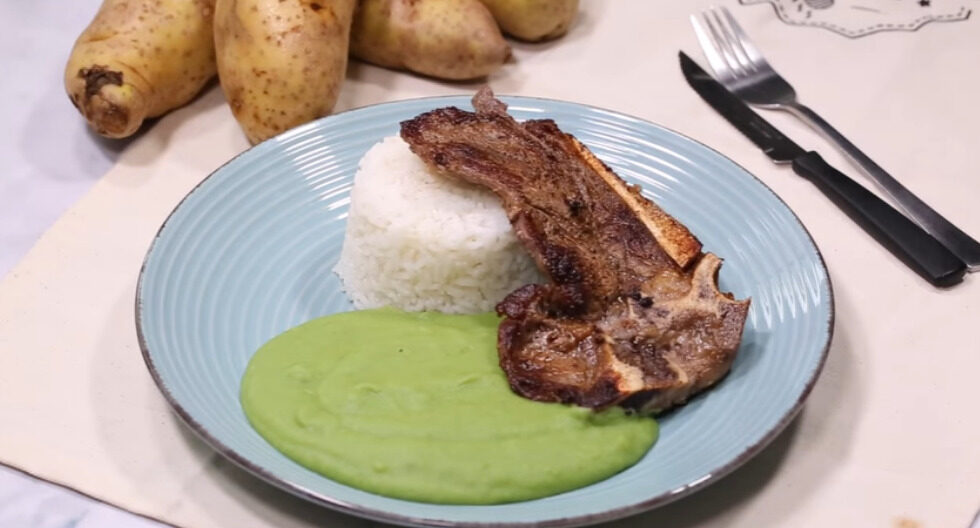 Puré de papas con espinacas