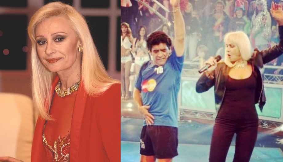Raffaella Carrá y Diego Maradona