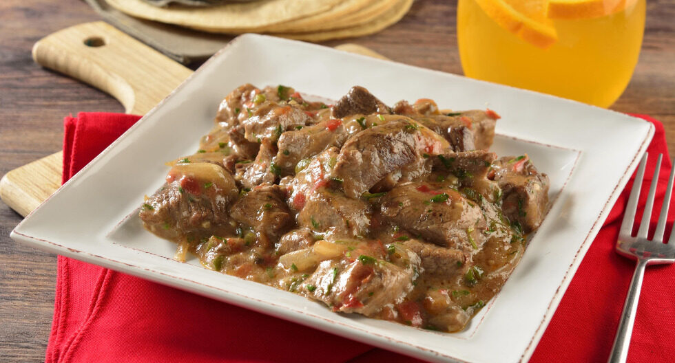 Punta de res en salsa de champiñón